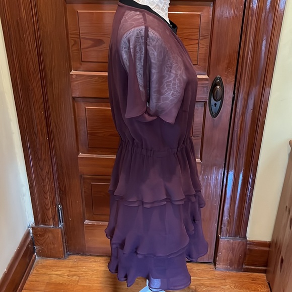 Madewell Purple and Black Ruffle Dress (Size 12) - Picture 6 of 13
